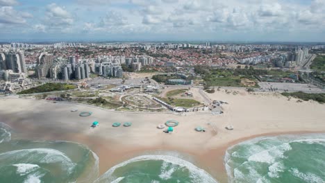 Drohnenaufnahme-über-Dem-Strand-Von-Ashkelon-Im-Süden-Israels