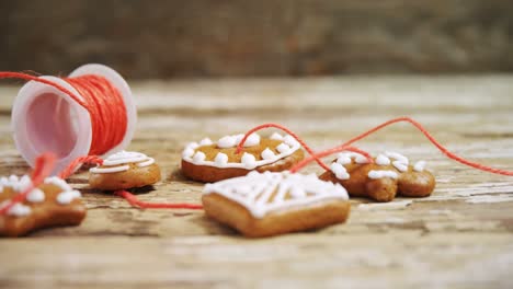 various christmas cookies arranged in thread 4k