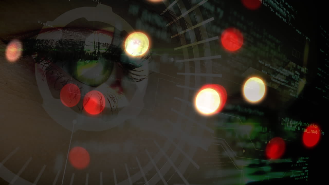 donna che guarda i dati con effetto bokeh