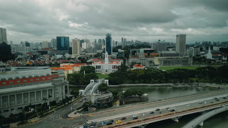 singapore cityscape aerial view