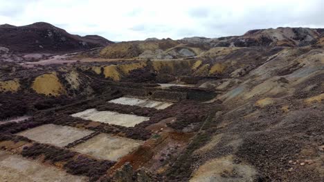 parys mountain rocky copper mining stone excavation quarry aerial view anglesey mine wales uk