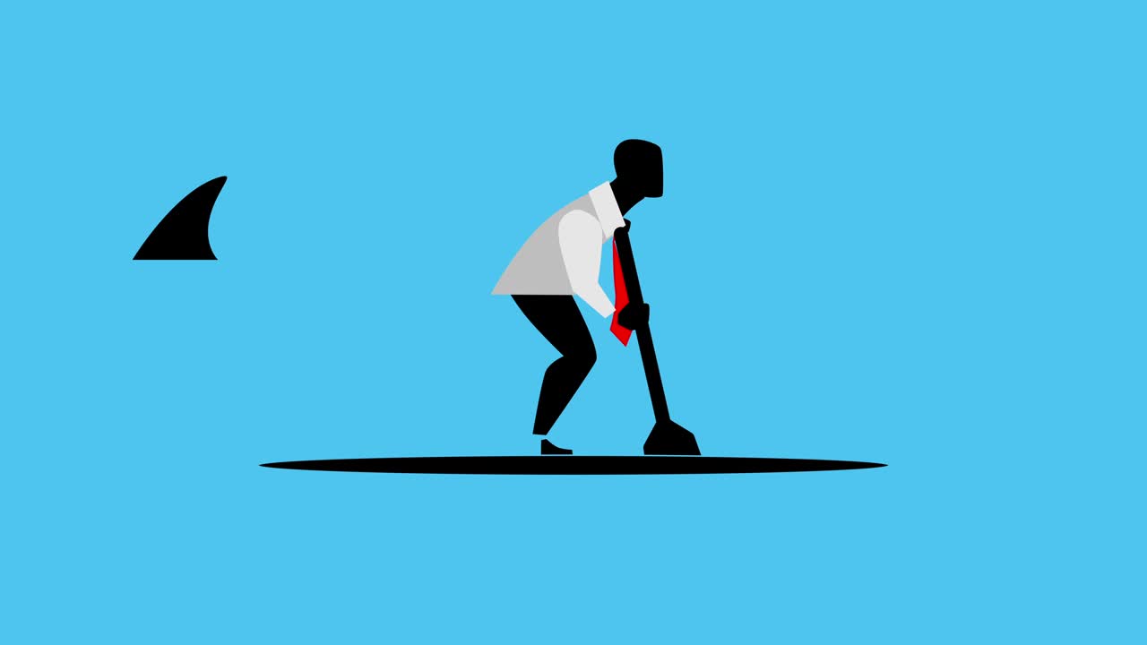 사업가 패들 보딩