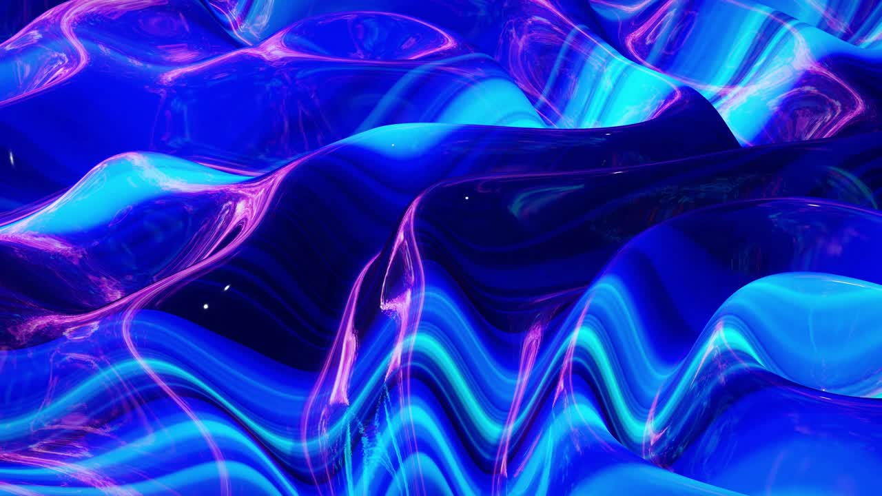 Looped abstract fluid background multicolor marble style. Beautiful glossy wavy surface of liquid with pattern, gradient color and flow waves on it. Creative bright bg with soft smooth animation.
