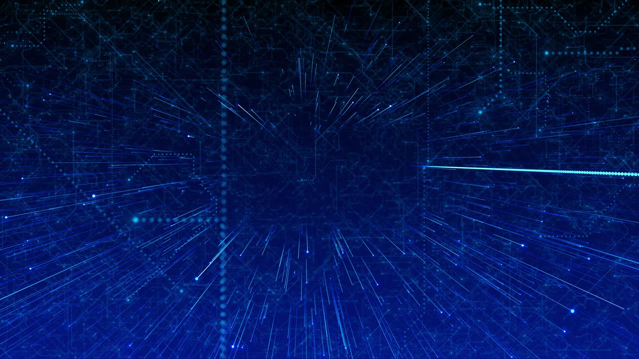 Abstract wave animation digital particle cyber technology background ...
