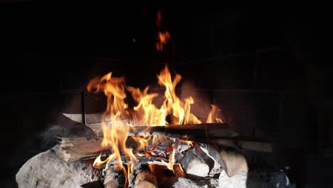 Flames-of-fire-on-black-background-in-slow-motion