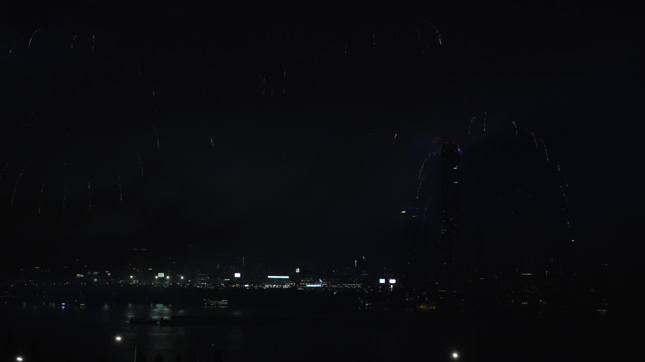 Seoul Firework Festival 2024 at night time over Han River, Yeouido, 63 Building, International Finance Centre Seoul, Yeongdeungpo-gu, Seoul, South Korea