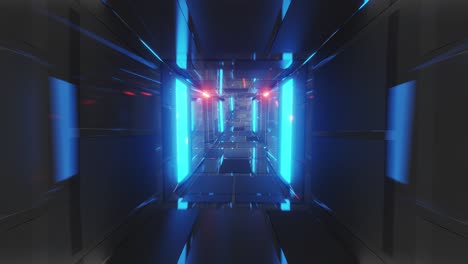 corredor de túnel de vidrio realista futurista con luces brillantes y textura de ladrillo ilustración 3d en vivo papel tapiz fondo de movimiento muestra visual vj bucle
