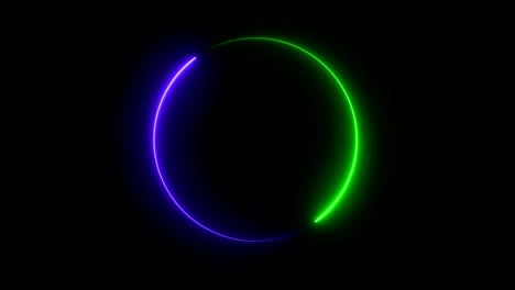 marco redondo de neón brillante abstracto. diseño de fondo tecnológico láser. en bucle