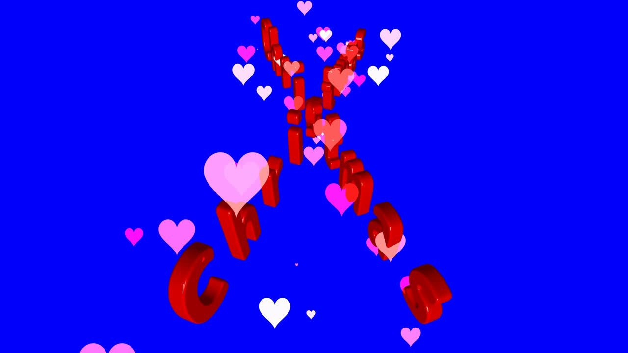 심장 마크를 생성하는 은 크리스마스 캐릭터가 회전하는 비디오 루프.