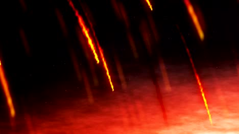 meteor storm ,particle rain comet star, fire bombing falling, asteroid impact ,3d rendering