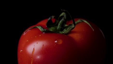 close-up of a wet tomato