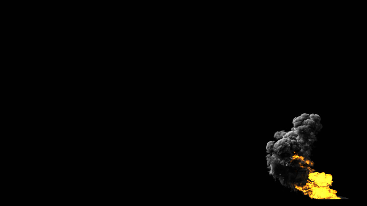 explosión con humo y llamas