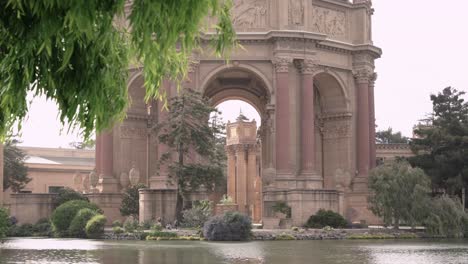 impressive view of the palace of fine arts in san francisco, california