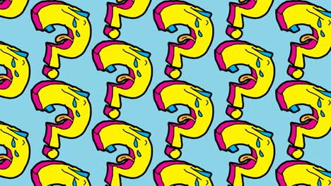 kids drawing pop art seamless background with theme of question mark