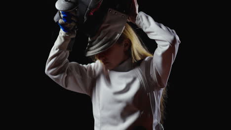 female fencer in action