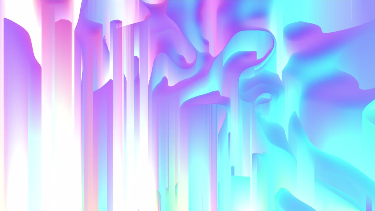 픽셀 정렬 효과를 가진 홀로그램 컬러의 동적 애니메이션