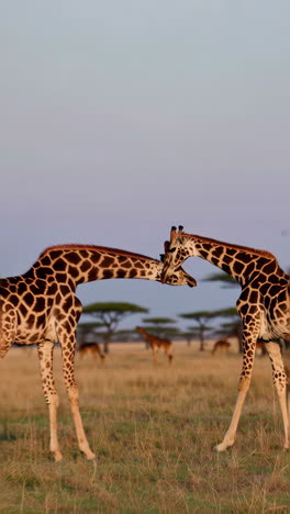 giraffes in african savanna