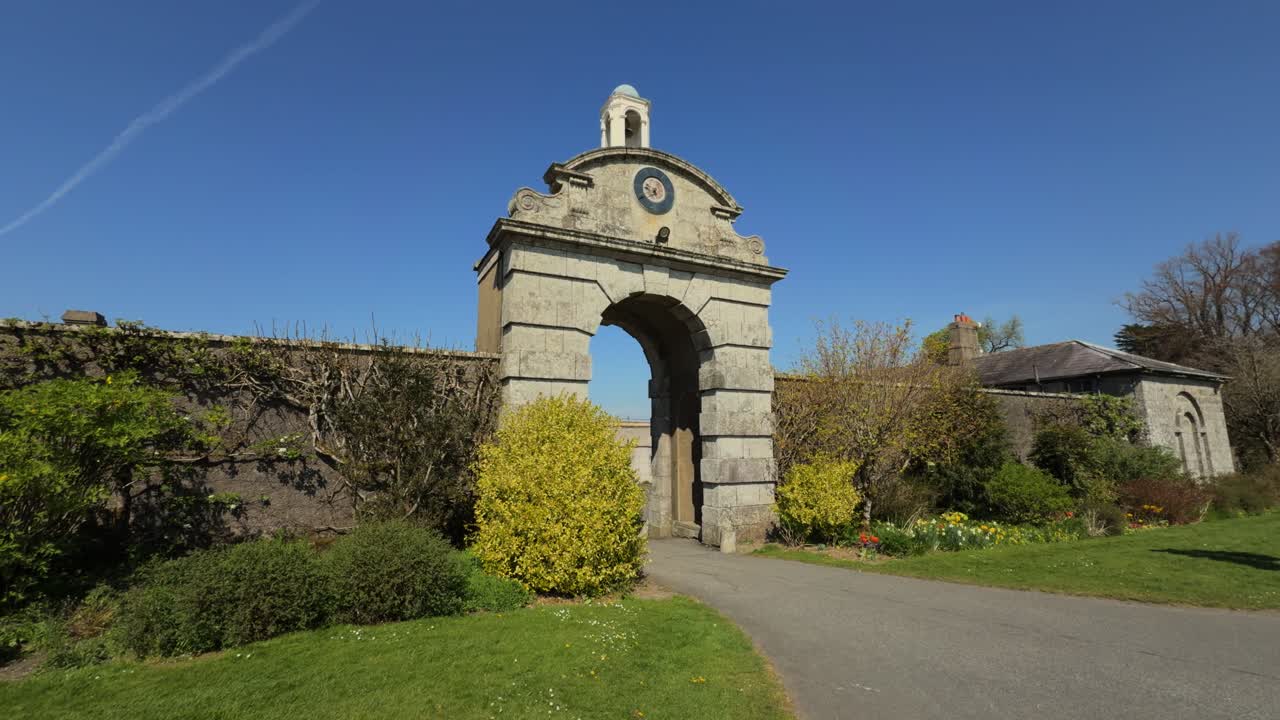 Ireland Russborough House wicklow elaborate gate to courtyard on a beautiful spring day