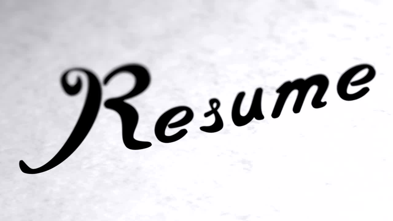 "Resume" on the page. Looping footage has 4K resolution.