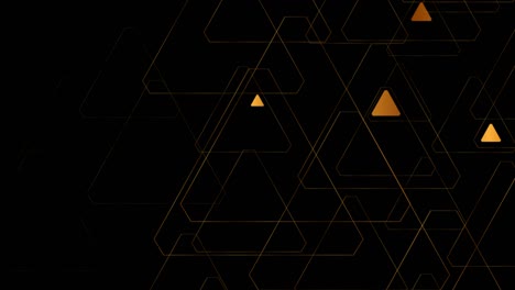 fondo de movimiento geométrico abstracto con triángulos dorados