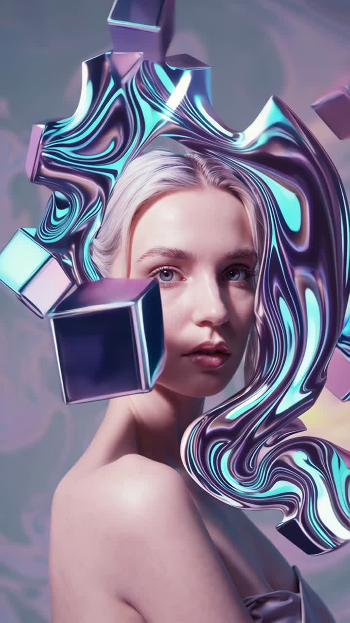 Abstract Geometric Woman Portrait