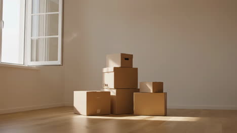 moving boxes in an empty room