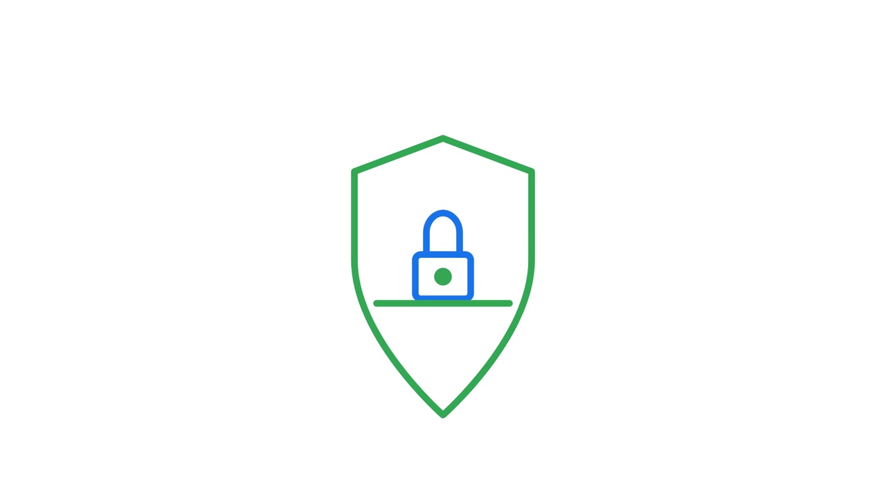 Animated Security Shield Icon Unlocking and Locking