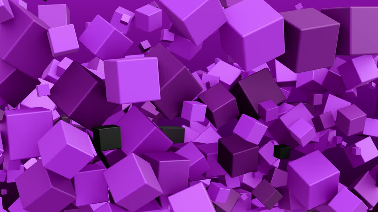 animación futurista de cubos rosas y grises pulidos y apagados en un movimiento ondulado