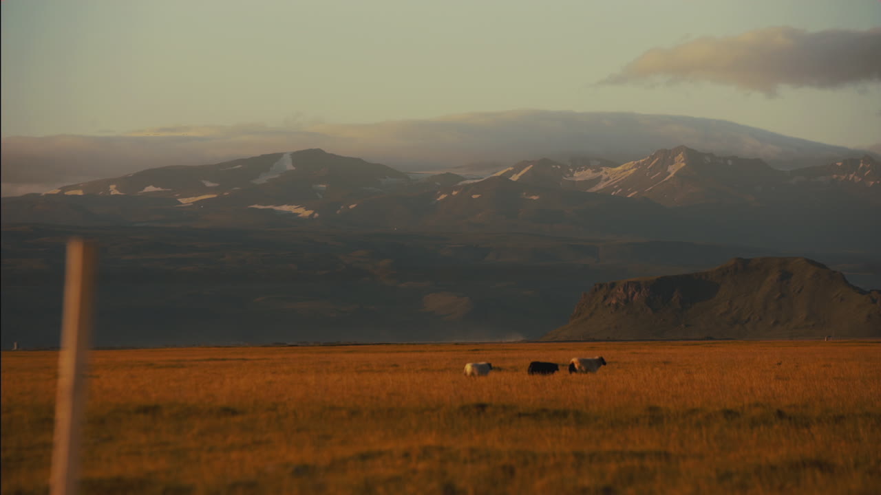 Icelandic Mountain Range Landscape at Sunset