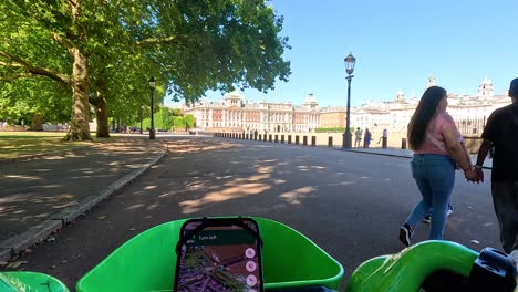 cyclist navigating a scenic park in london