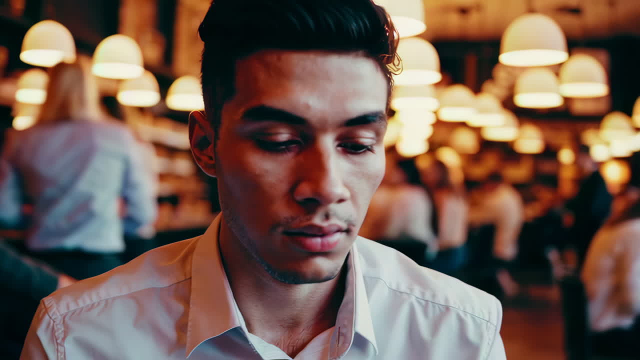 Busy cafe with people