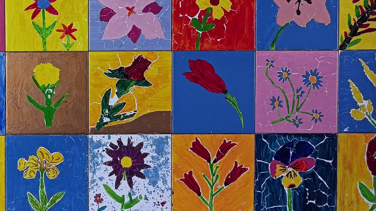 patrón de pintura de colores azulejos. dibujar el fondo. concepto de arte