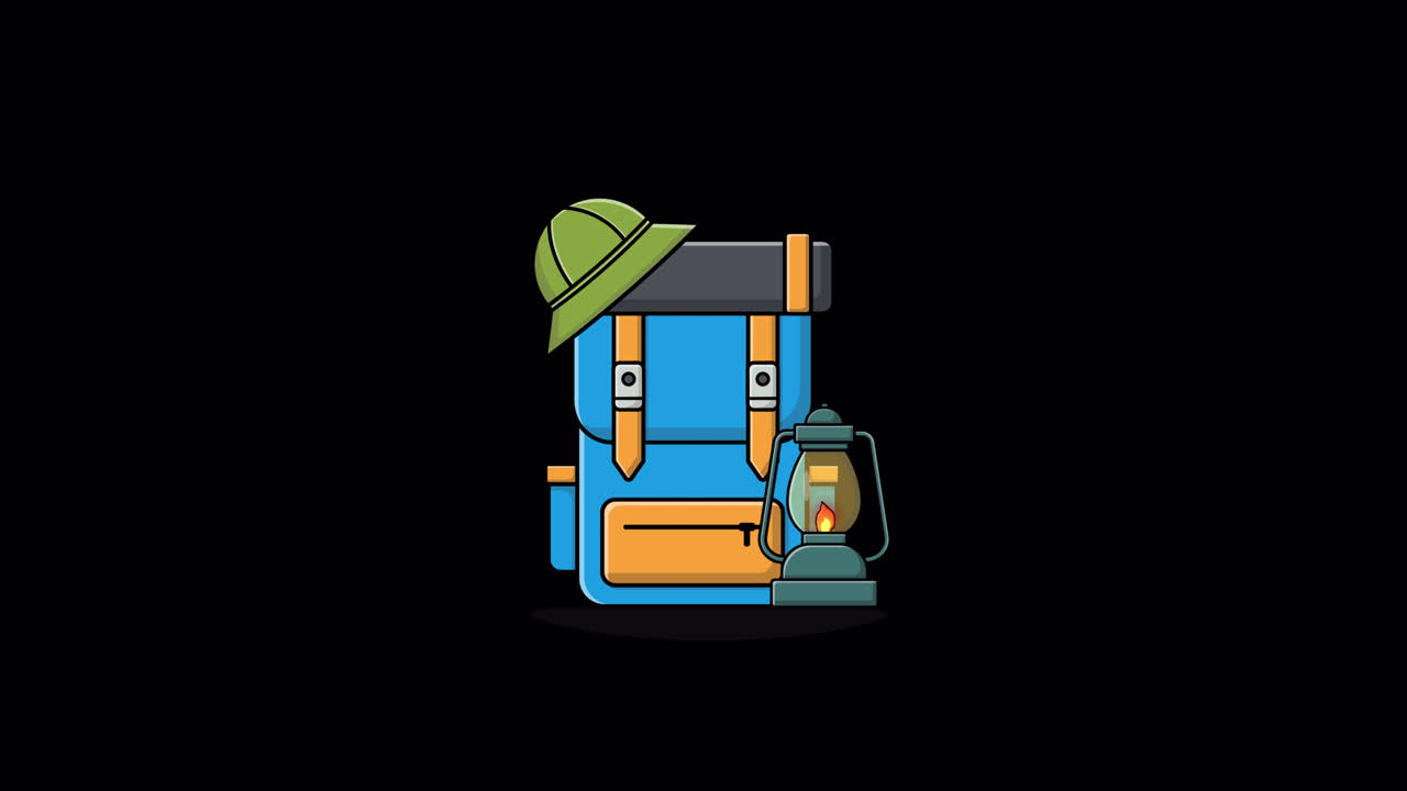 Animated Backpack with Hat and Lantern for Camping Adventure