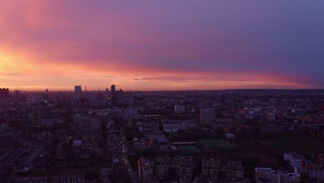 stunning sunset over london cityscape