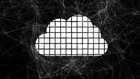 gráfico de computación en la nube sobre fondo negro