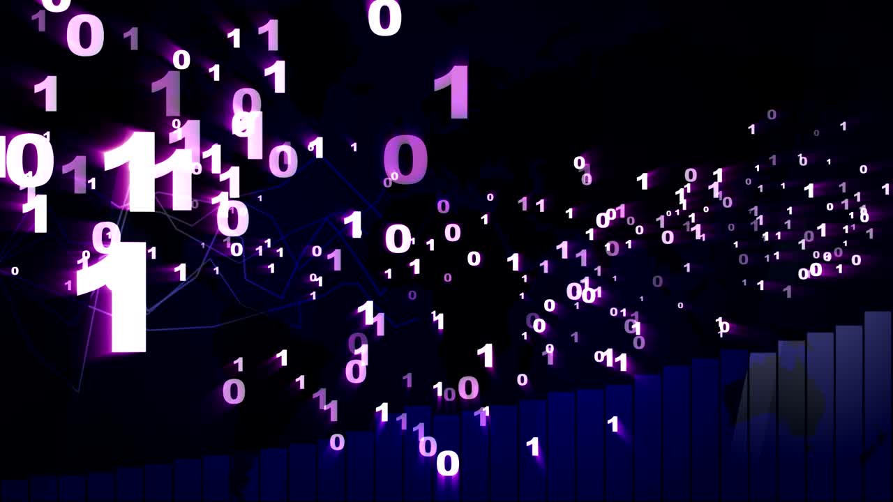 code binaire getallen, weergave, animatie, achtergrond, lus