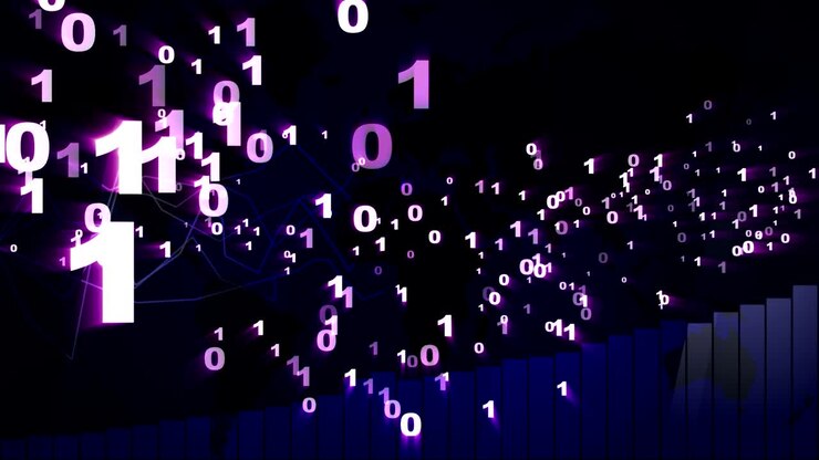 Binärzahlen Code, Rendering, Animation, Hintergrund, Loop