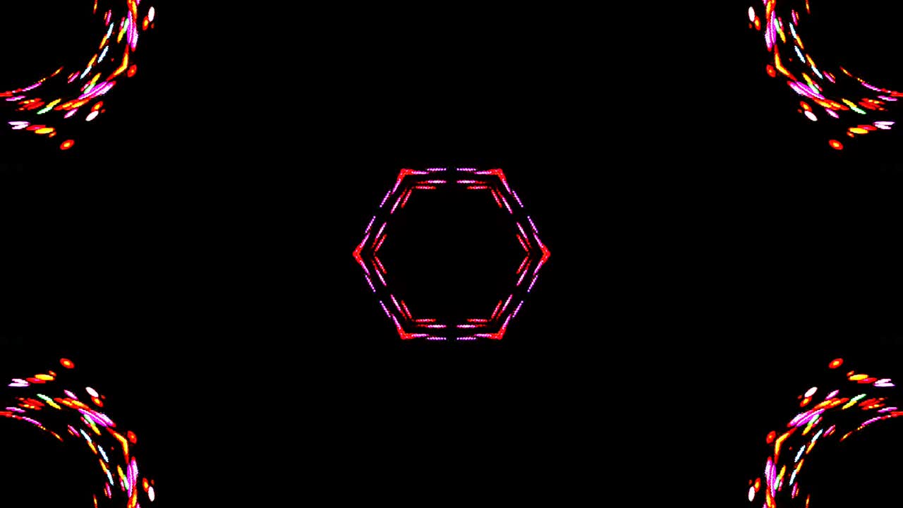 hermoso caleidoscopio abstracto brillante colorido conjunto de luz movimiento suave