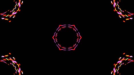 hermoso caleidoscopio abstracto brillante colorido conjunto de luz movimiento suave