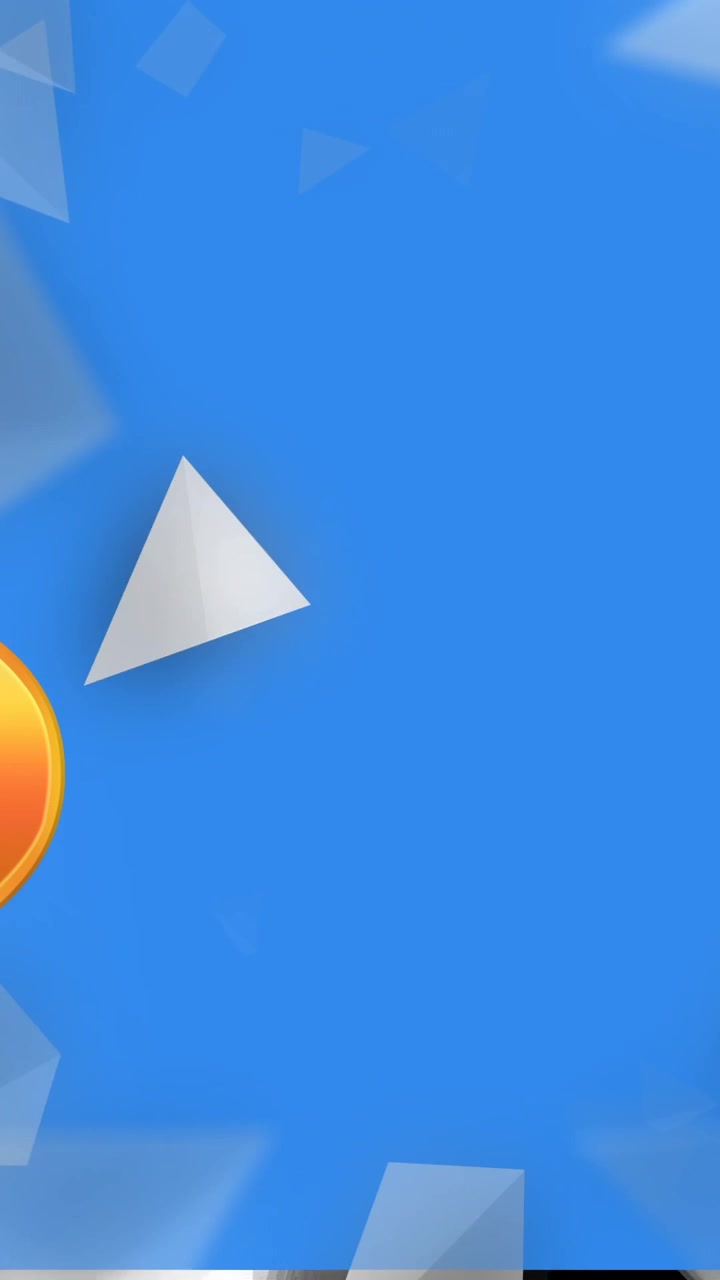 Animation of question mark symbol over 3d triangles against blue background