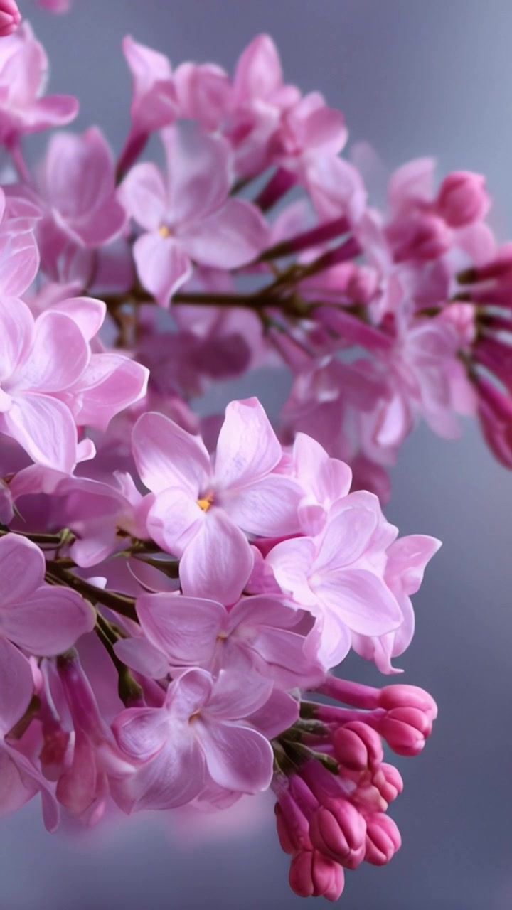 Bunga lilac merah muda yang indah mekar penuh, menampilkan kelopak yang lembut dan warna-warna cerah, membawa sentuhan keanggunan dan kesegaran alam ke setiap pengaturan.
