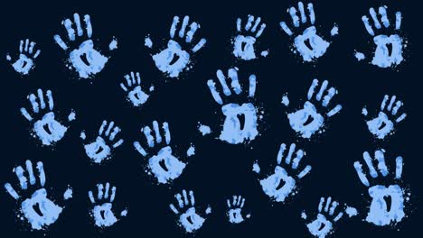 animation of multiple blue hands on black background