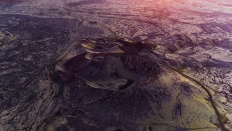 a 4k drone captures aerial cinematic footage, featuring dramatic and unique shots of a peculiar formation of rocks with an unusual texture and abstract lines