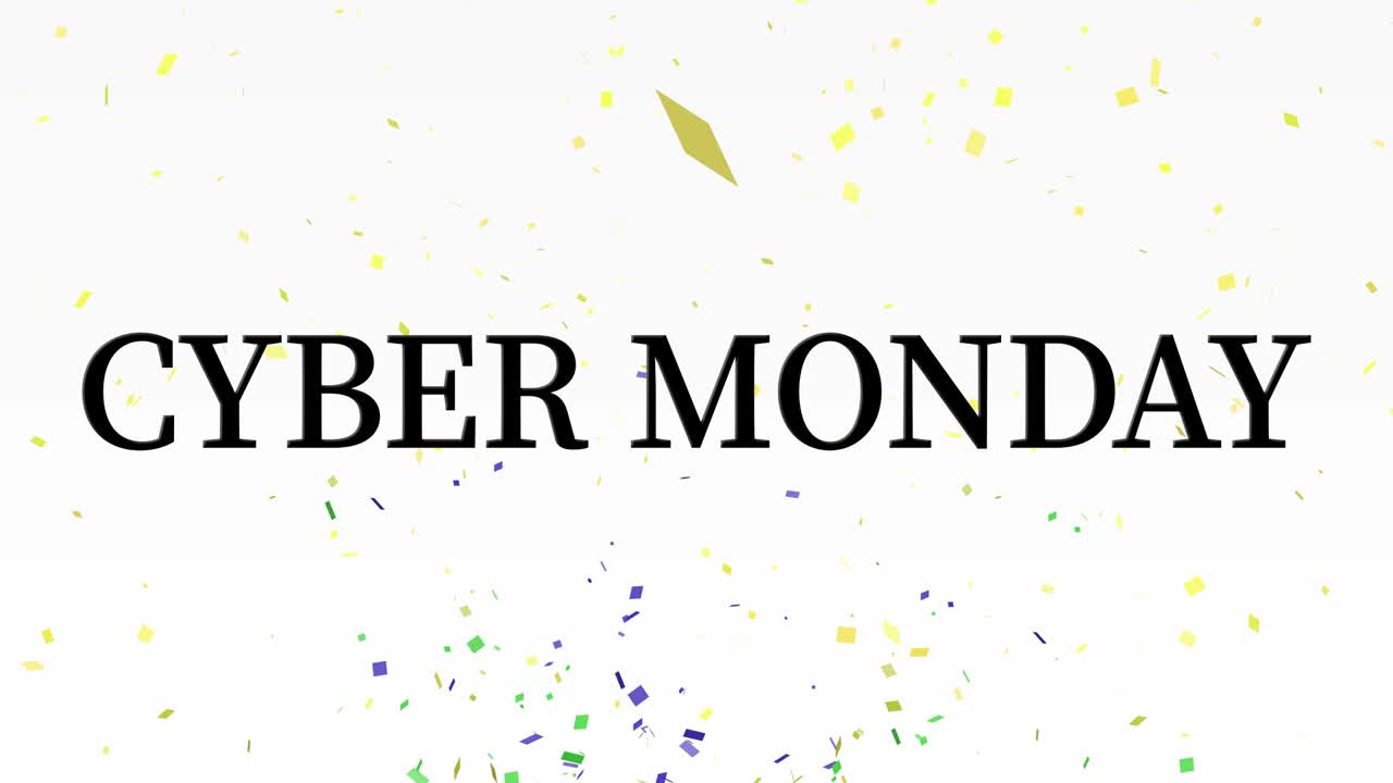 Cyber Monday sale event text animation motion graphics
