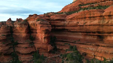 orbit left aerial view of red rock secret mountain wilderness in sedona