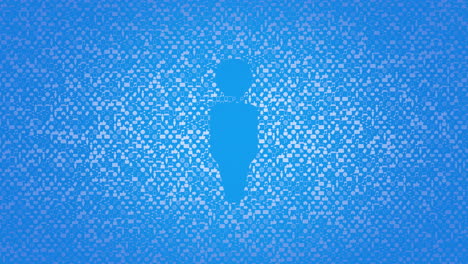 iconos de personas en movimiento en un fondo de red simple