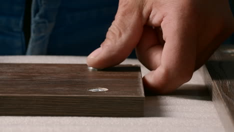 assembling furniture or cabinet with screws by hand