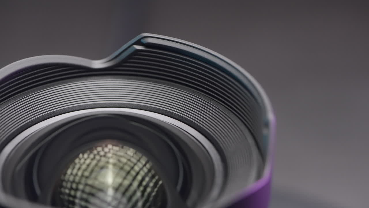 primer plano de una lente de cámara