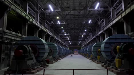 industrial factory interior with ventilation systems