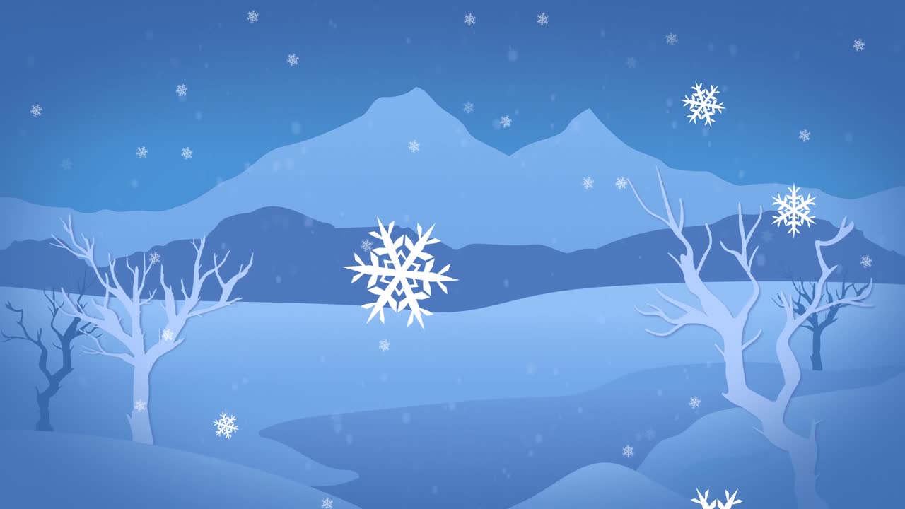 animation of snow falling over winter scenery | freepik